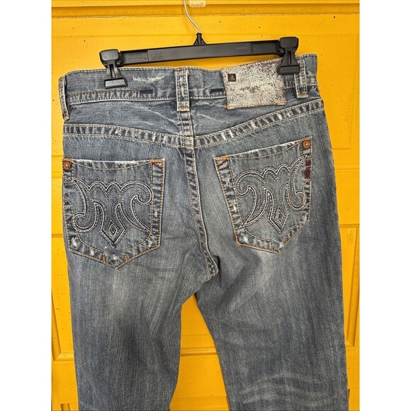 MEK Denim Jeans Boracay Bootcut Mens Distressed Embellished Medium Wash 32x32 - Picture 16 of 16